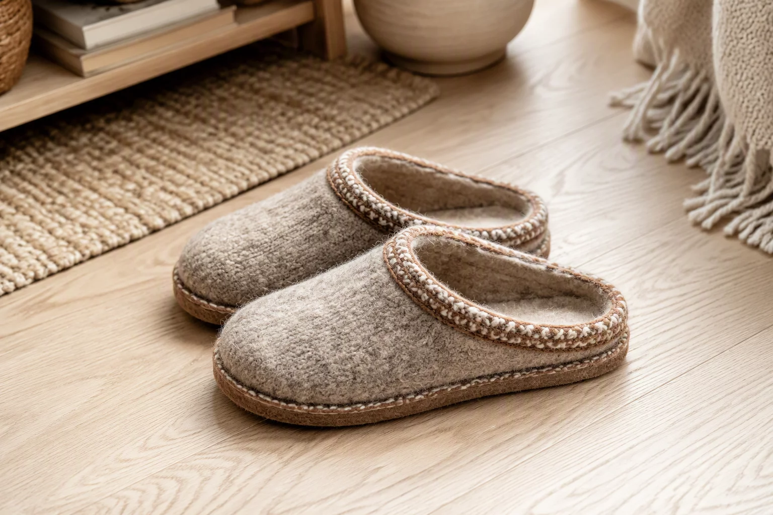 Canadian wool slippers handcrafted for home comfort